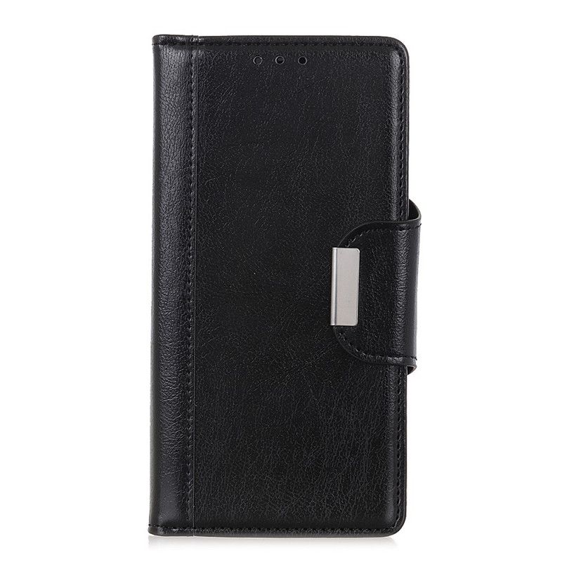 Etui Folio Xiaomi Mi Note 10 Lite Biały Czarny Eleganckie Zamknięcie Ze Sztucznej Skóry