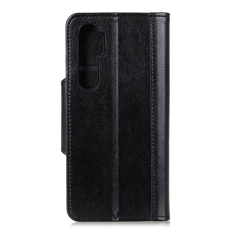 Etui Folio Xiaomi Mi Note 10 Lite Biały Czarny Eleganckie Zamknięcie Ze Sztucznej Skóry