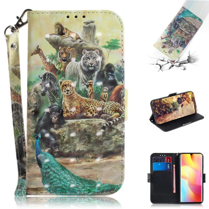 Etui Folio Xiaomi Mi Note 10 Lite Zwierzęta Safari W Stringach Etui Ochronne