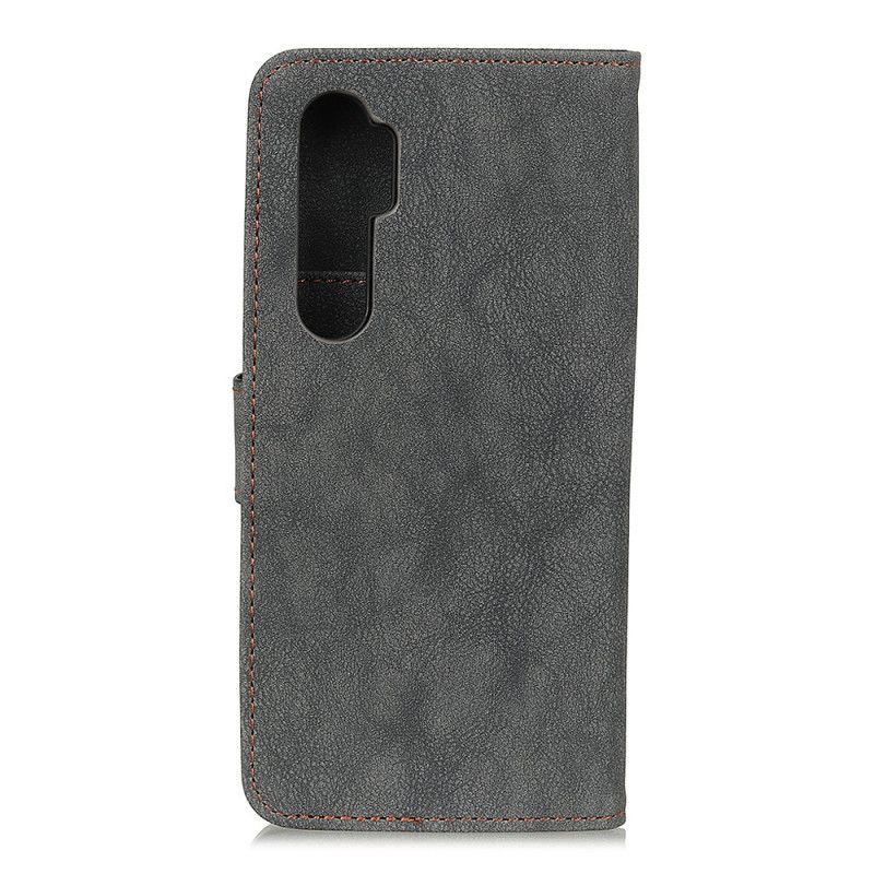 Skórzany Futerał Xiaomi Mi Note 10 Lite Żółty Szary Etui na Telefon Dwoina Khazneh Retro