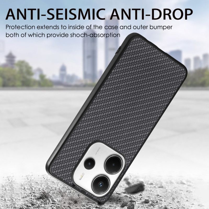 Etui Do Xiaomi Redmi Note 14 5g Tekstura Włókna Węglowego