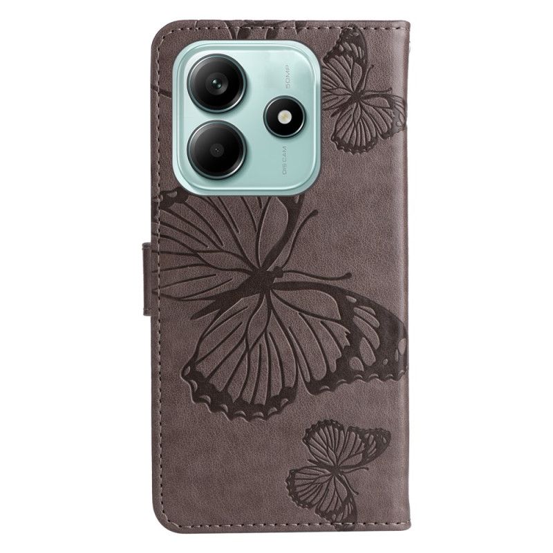 Etui Folio Do Xiaomi Redmi Note 14 5g Gigantyczne Motyle Z Paskiem