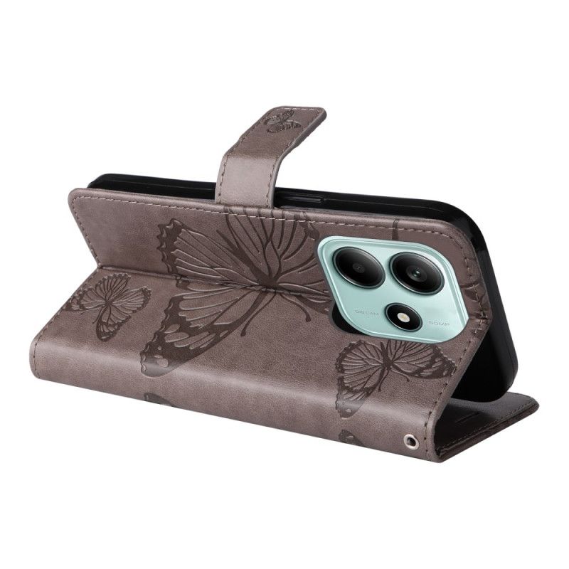 Etui Folio Do Xiaomi Redmi Note 14 5g Gigantyczne Motyle Z Paskiem