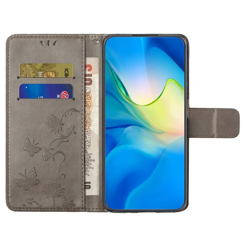 Etui Folio Do Xiaomi Redmi Note 14 5g Nadruk Kwiatowy