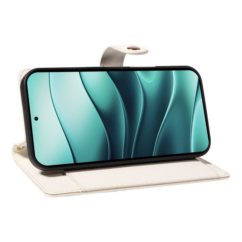 Etui Folio Do Xiaomi Redmi Note 14 5g Pikowany Z Paskami