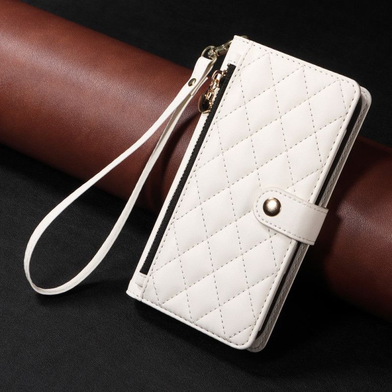 Etui Folio Do Xiaomi Redmi Note 14 5g Pikowany Z Paskami