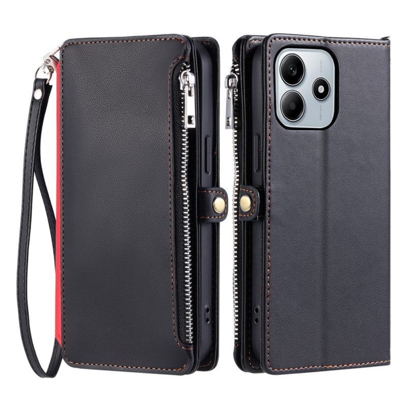 Etui Folio Do Xiaomi Redmi Note 14 5g Portfel Z Regulowanym Paskiem