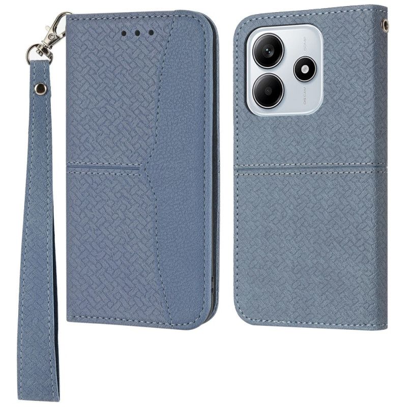 Etui Folio Do Xiaomi Redmi Note 14 5g Teksturowany Splot Z Paskiem