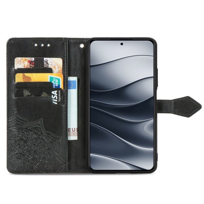 Etui Folio Xiaomi Redmi Note 14 5g Barokowa Mandala Etui Ochronne