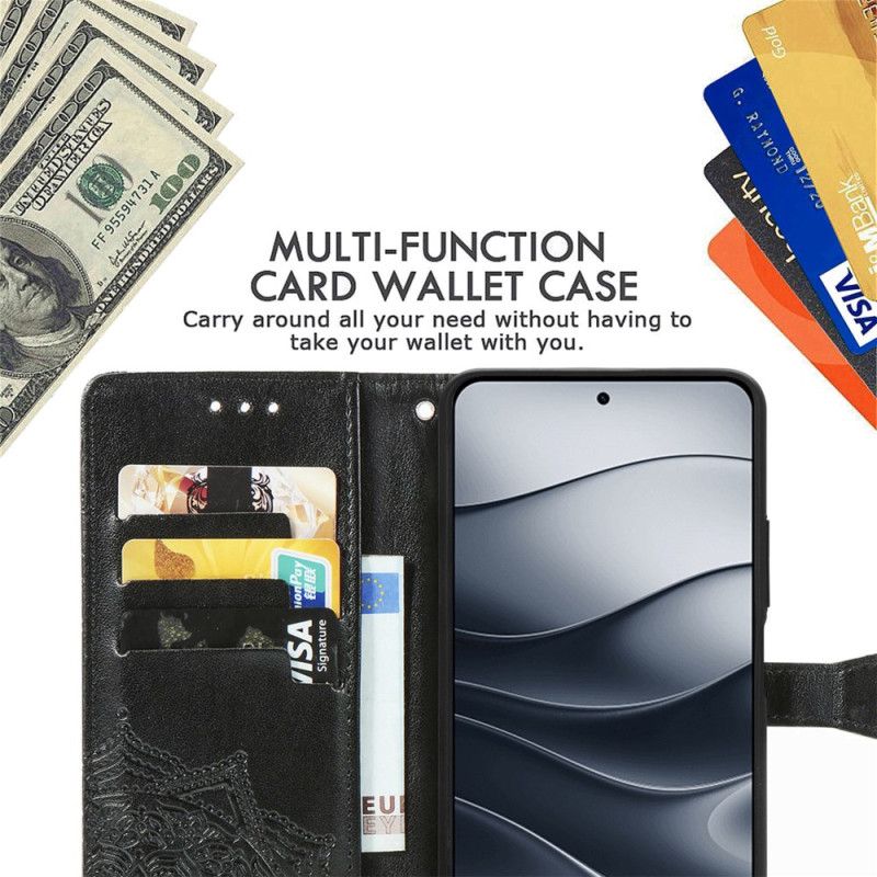 Etui Folio Xiaomi Redmi Note 14 5g Barokowa Mandala Etui Ochronne