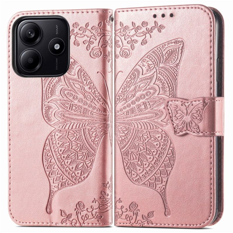 Etui Folio Xiaomi Redmi Note 14 5g Barokowy Motyl Etui Ochronne