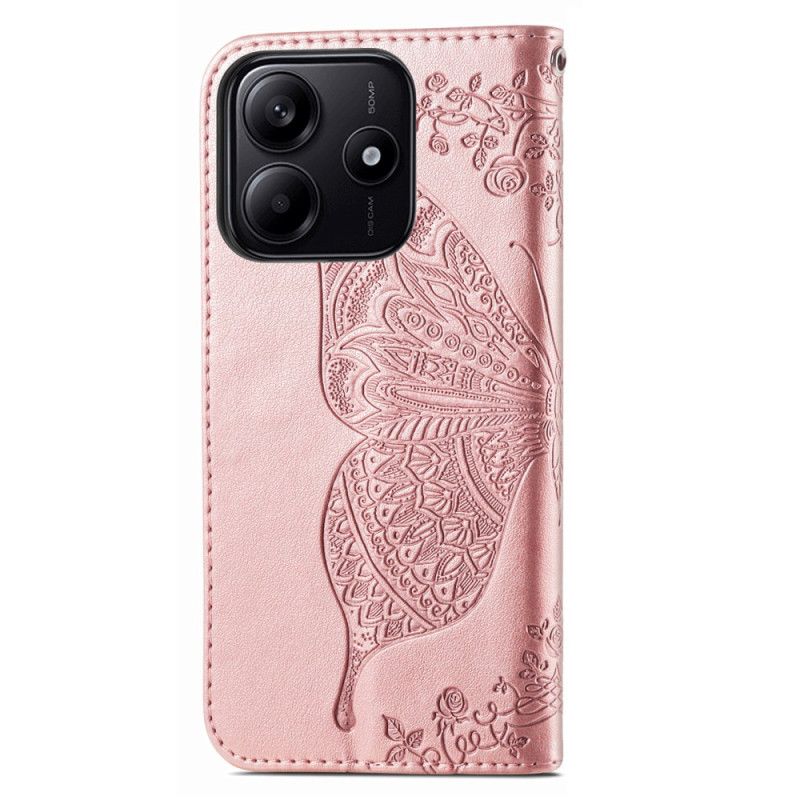 Etui Folio Xiaomi Redmi Note 14 5g Barokowy Motyl Etui Ochronne