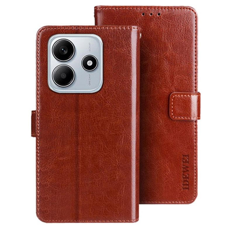 Etui Folio Xiaomi Redmi Note 14 5g Idewei Gładka Sztuczna Skóra Etui Ochronne