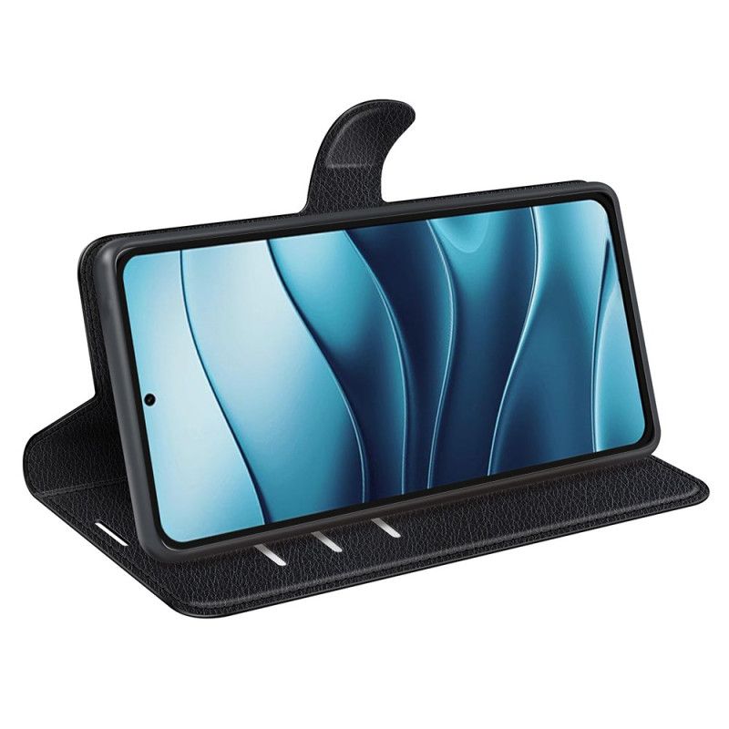 Etui Folio Xiaomi Redmi Note 14 5g Klasyczna Sztuczna Skóra Liczi