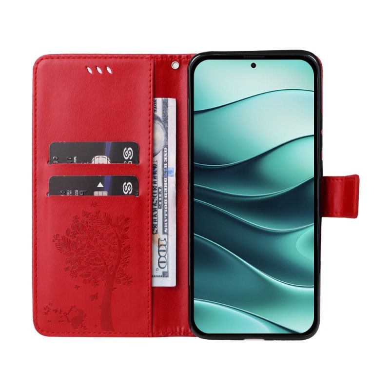 Etui Folio Xiaomi Redmi Note 14 5g Kot I Drzewo Lnaière