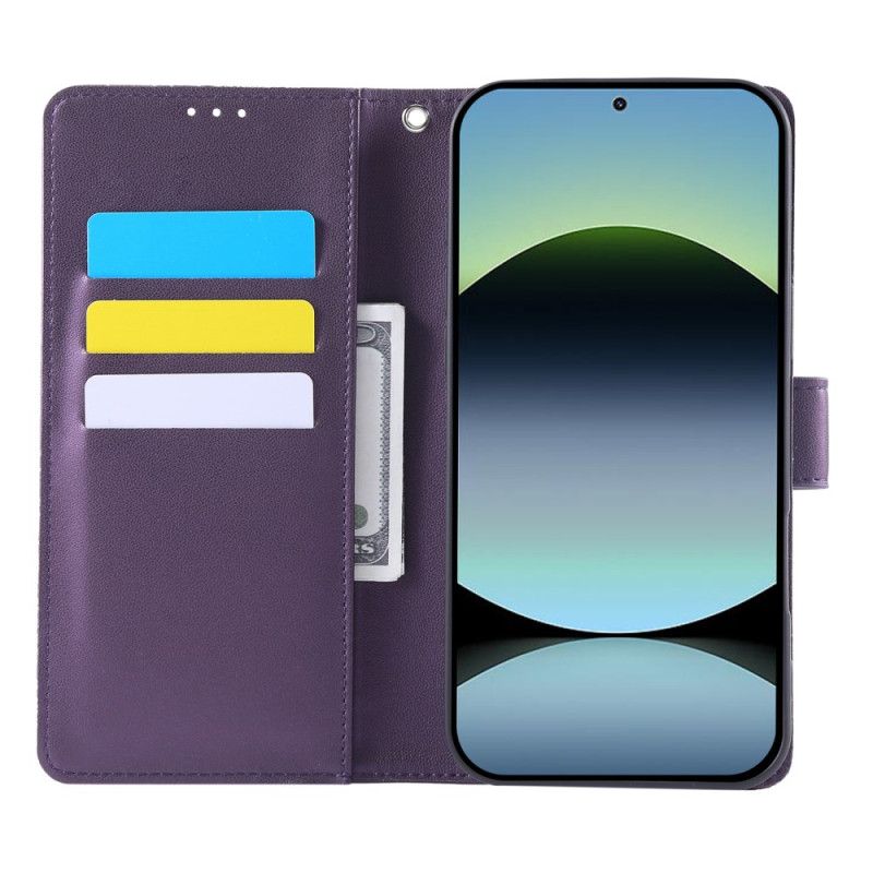 Etui Folio Xiaomi Redmi Note 14 5g Kwiatowy Wzór Etui Ochronne