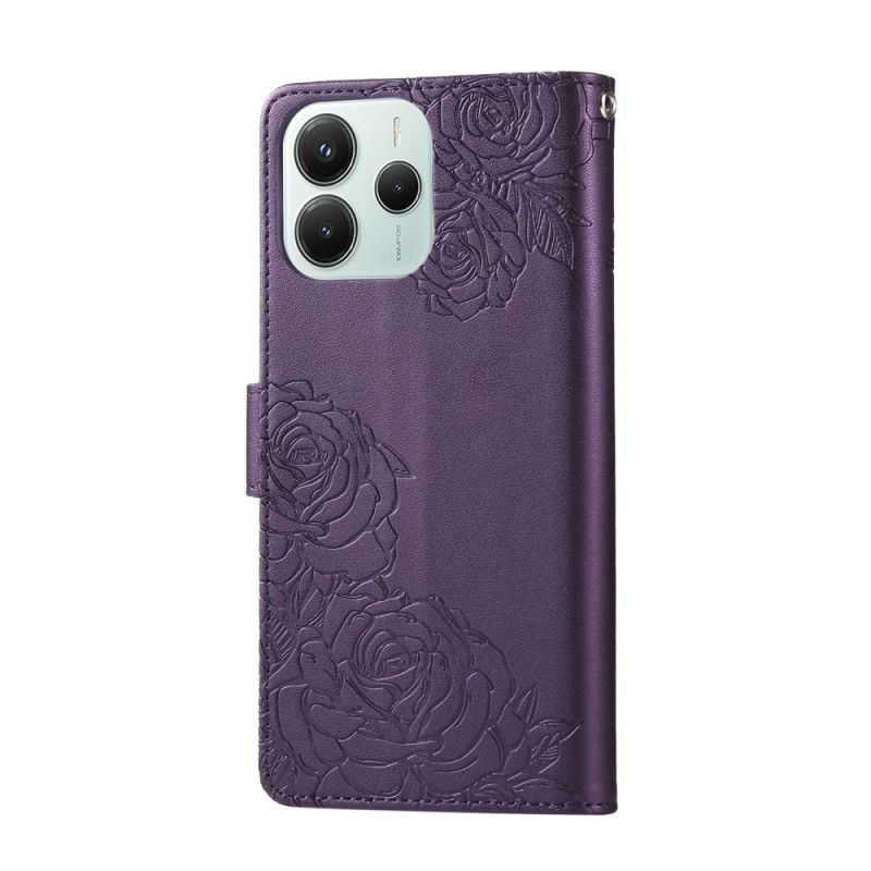Etui Folio Xiaomi Redmi Note 14 5g Kwiatowy Wzór Etui Ochronne