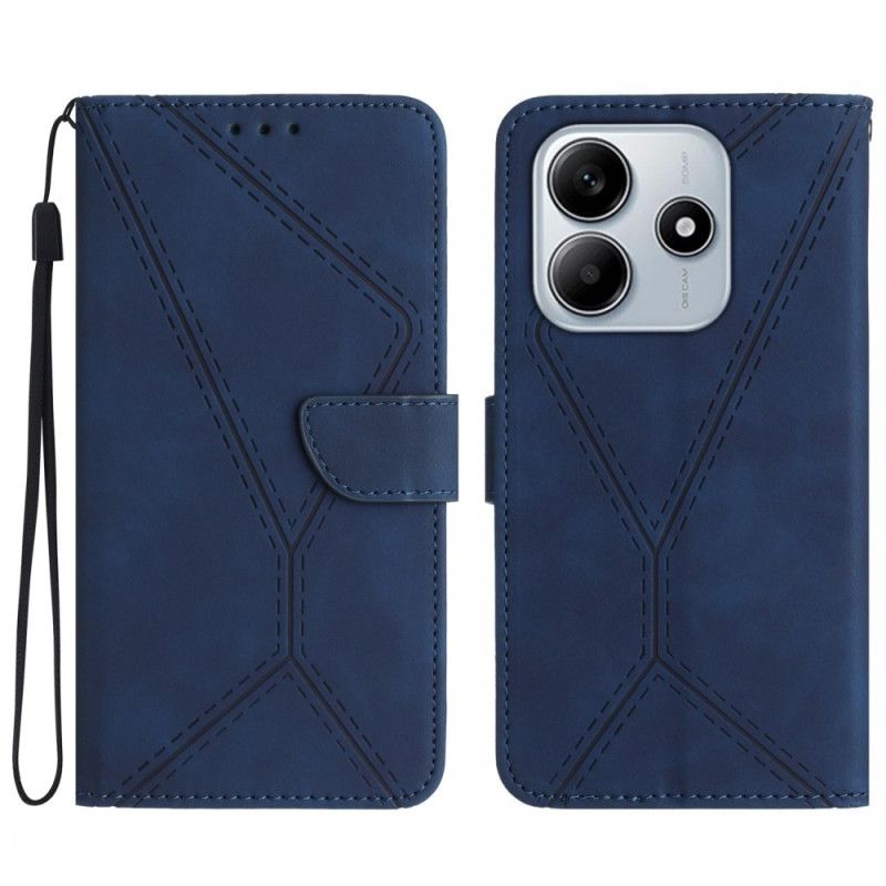 Etui Folio Xiaomi Redmi Note 14 5g Linie I Uchwyty Paska Etui Ochronne