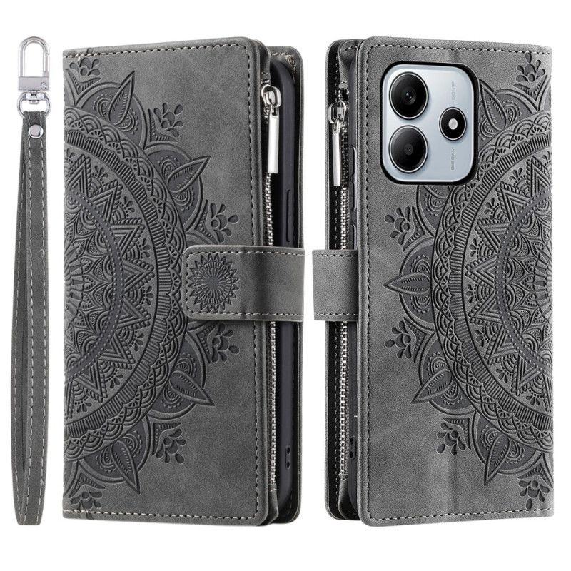 Etui Folio Xiaomi Redmi Note 14 5g Mandala Efekt Zamszu Etui Ochronne