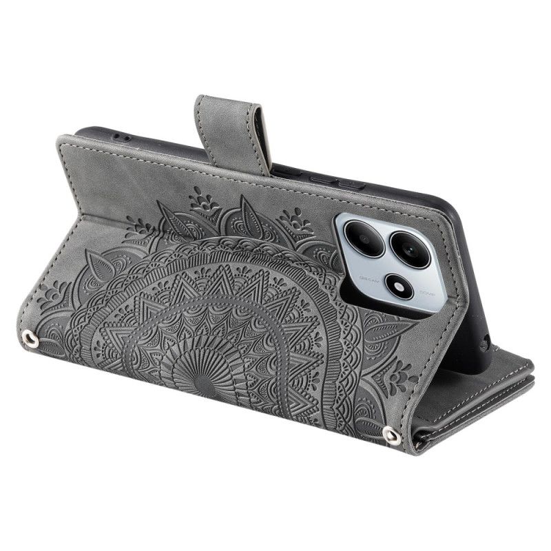 Etui Folio Xiaomi Redmi Note 14 5g Mandala Efekt Zamszu Etui Ochronne