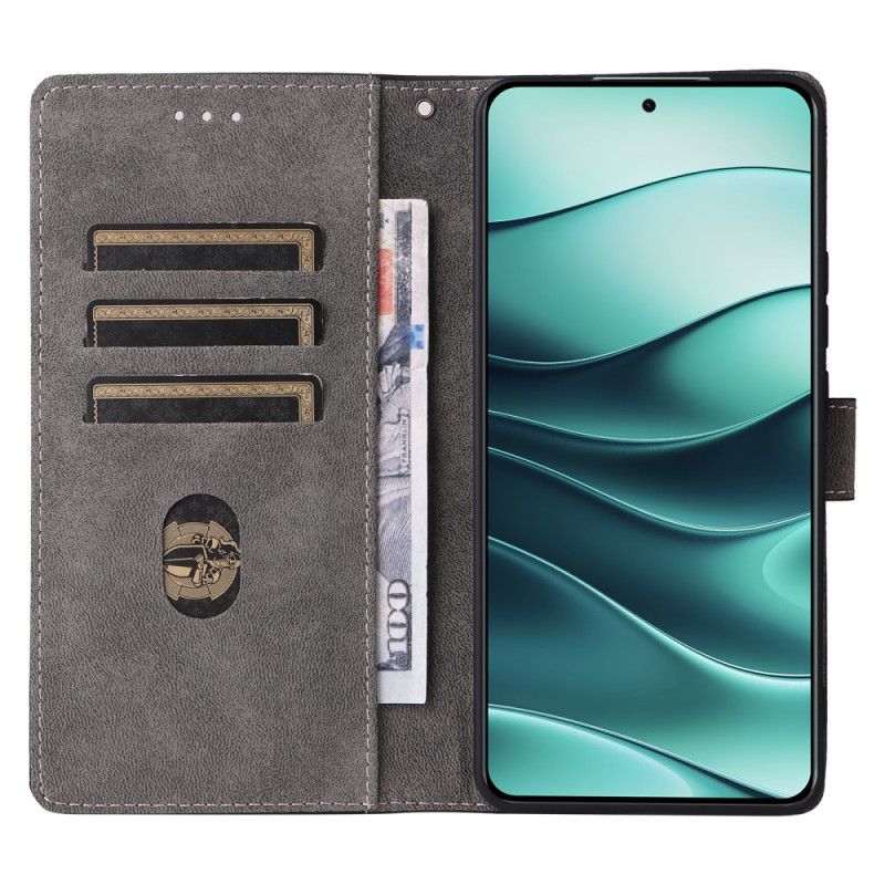 Etui Folio Xiaomi Redmi Note 14 5g Ochrona Rfid Z Efektem Zamszu
