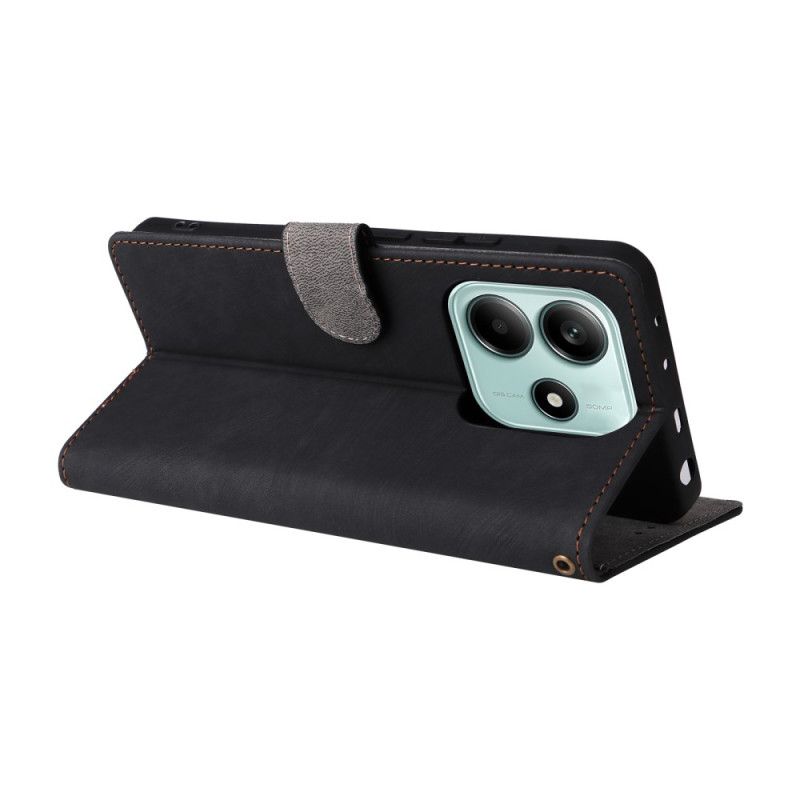 Etui Folio Xiaomi Redmi Note 14 5g Ochrona Rfid Z Efektem Zamszu