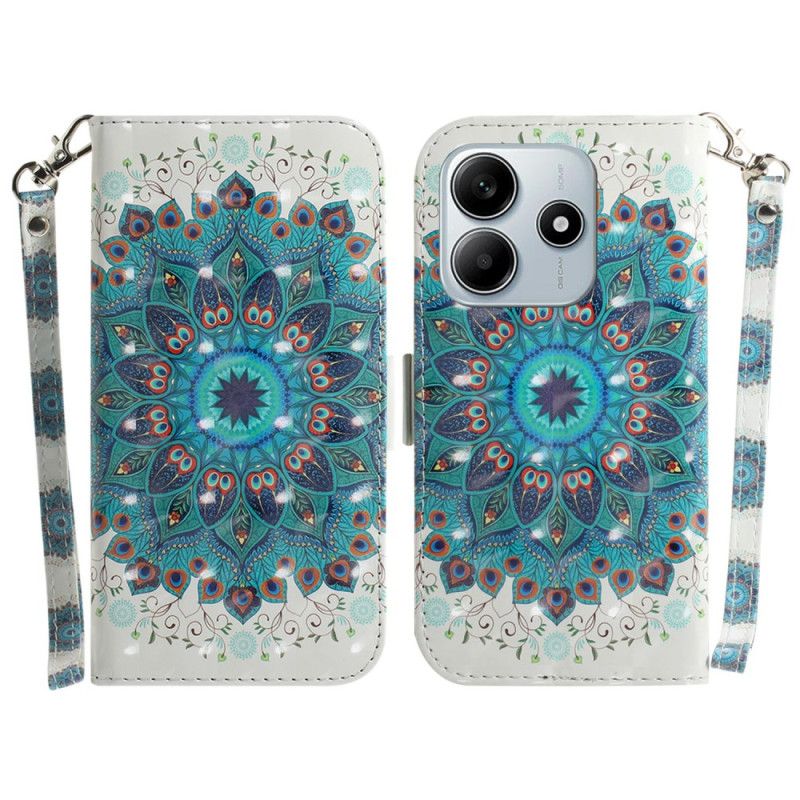 Etui Folio Xiaomi Redmi Note 14 5g Smycz Z Zieloną Mandalą