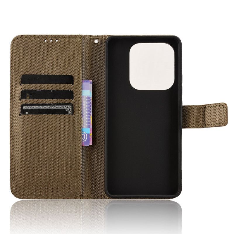 Etui Folio Xiaomi Redmi Note 14 5g Tekstura Diamentu Etui Ochronne