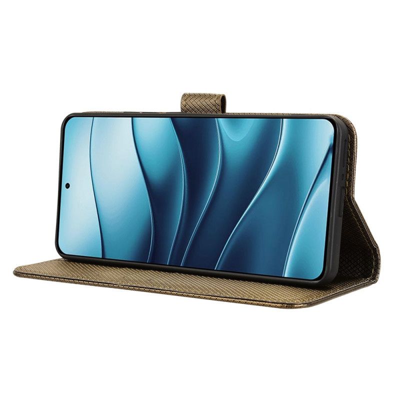 Etui Folio Xiaomi Redmi Note 14 5g Tekstura Diamentu Etui Ochronne