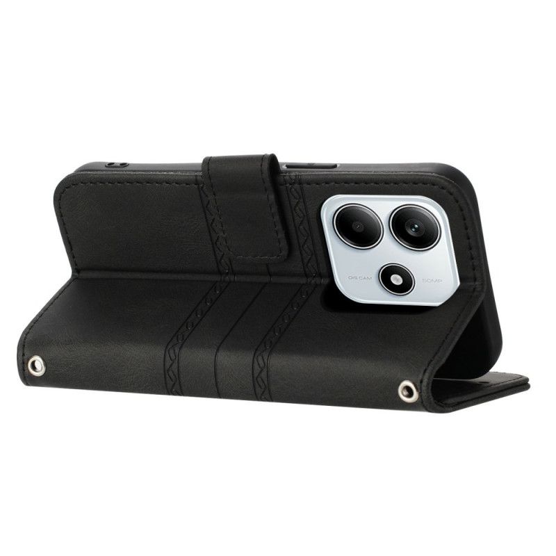 Etui Folio Xiaomi Redmi Note 14 5g Wzór Fryzu Z Paskiem Etui Ochronne