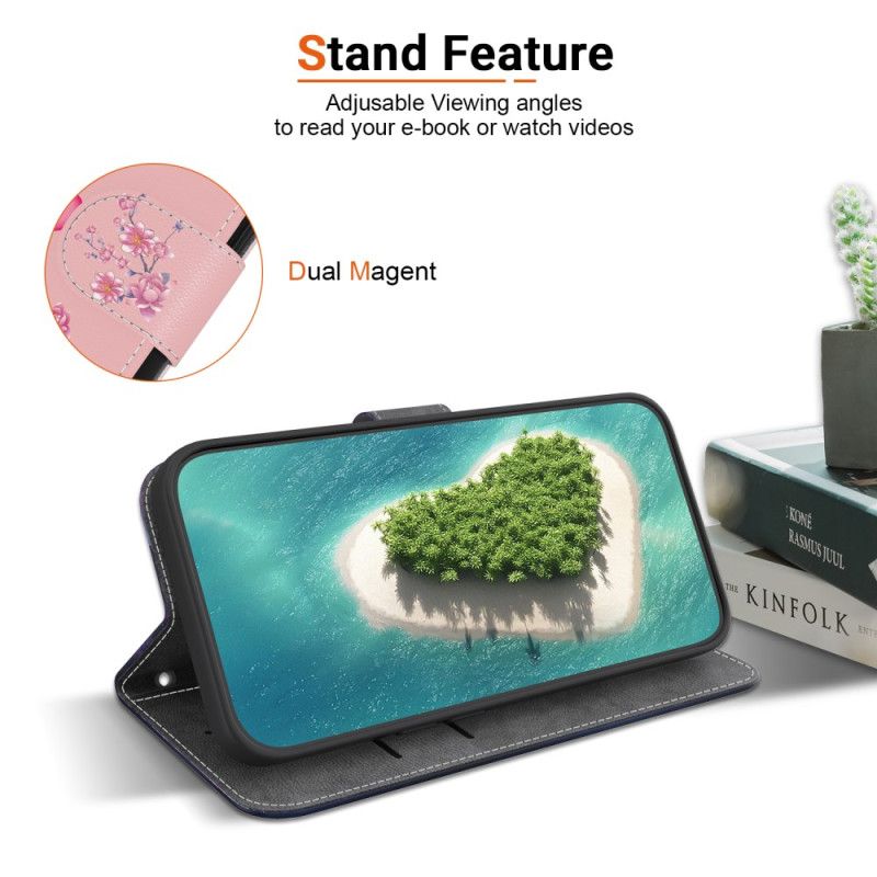 Etui Folio Xiaomi Redmi Note 14 5g Wzór Sakury Etui Ochronne