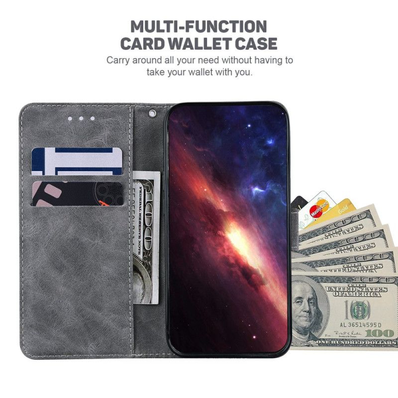 Etui Folio Xiaomi Redmi Note 14 5g Wzór Tkany Z Paskiem Etui Ochronne