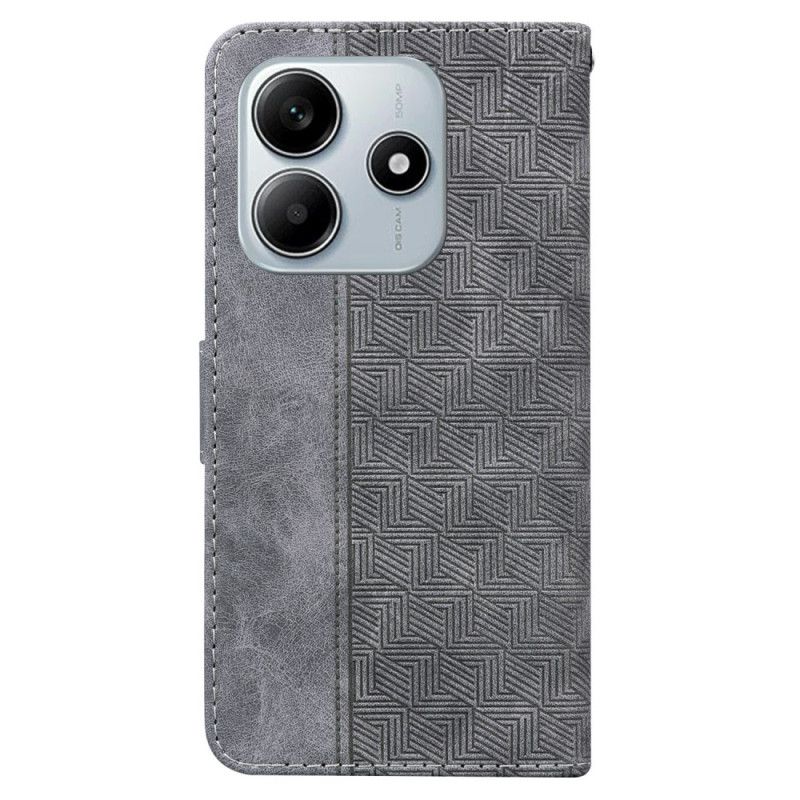 Etui Folio Xiaomi Redmi Note 14 5g Wzór Tkany Z Paskiem Etui Ochronne