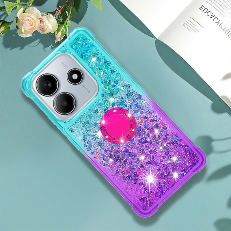 Etui Xiaomi Redmi Note 14 5g Gradientowy Brokat Z Uchwytem Etui Ochronne