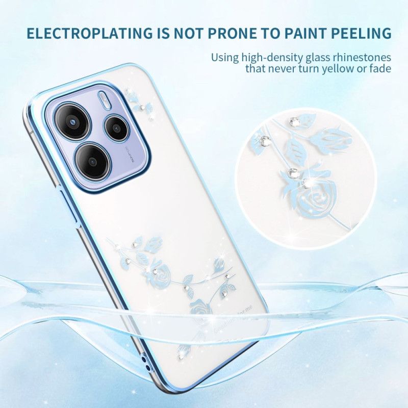 Etui Xiaomi Redmi Note 14 5g Kwiaty I Kryształki Kadem Etui Ochronne