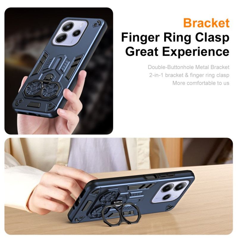 Etui Xiaomi Redmi Note 14 5g Metalowy Uchwyt Na Pierścionek Z Efektem Metalu