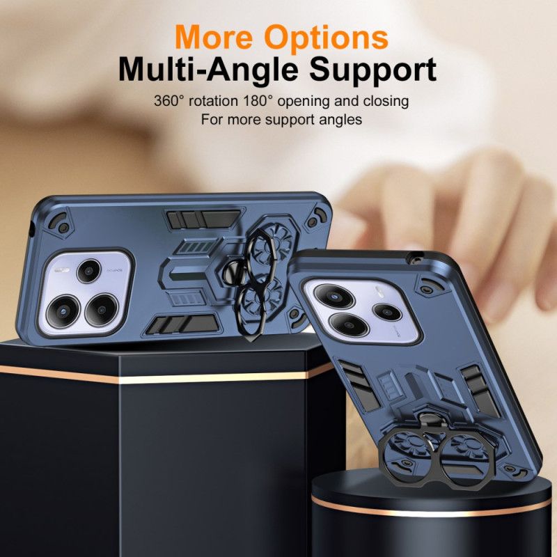 Etui Xiaomi Redmi Note 14 5g Metalowy Uchwyt Na Pierścionek Z Efektem Metalu