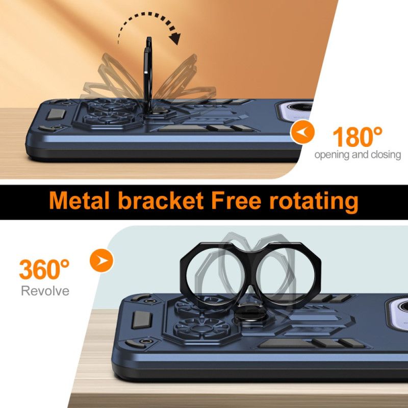 Etui Xiaomi Redmi Note 14 5g Metalowy Uchwyt Na Pierścionek Z Efektem Metalu