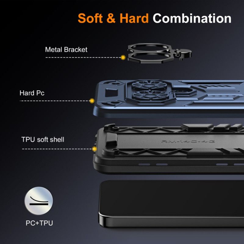 Etui Xiaomi Redmi Note 14 5g Metalowy Uchwyt Na Pierścionek Z Efektem Metalu