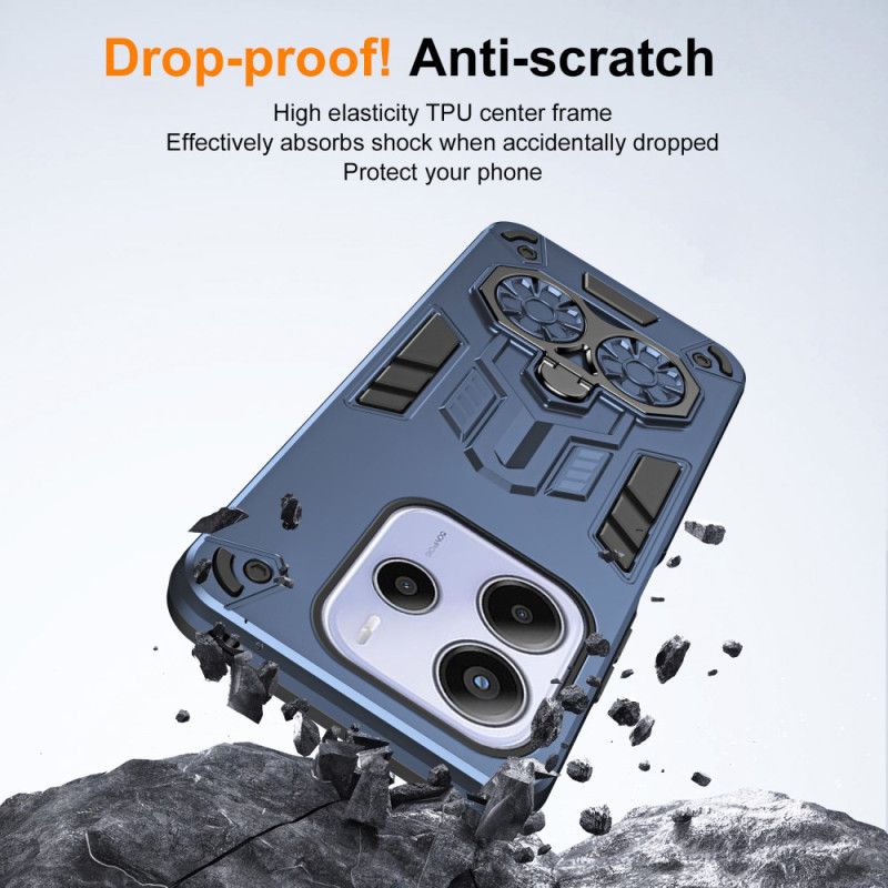 Etui Xiaomi Redmi Note 14 5g Metalowy Uchwyt Na Pierścionek Z Efektem Metalu