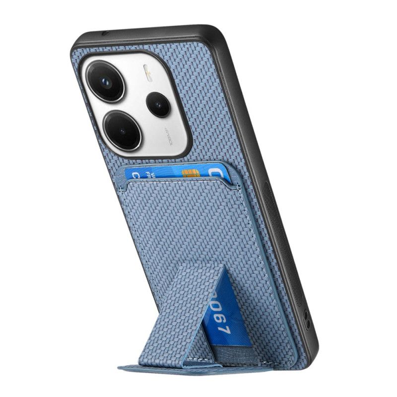 Etui Xiaomi Redmi Note 14 5g Etui Na Karty Z Teksturą Włókna Węglowego
