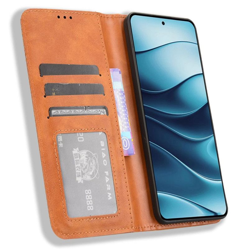 Flip Kotelot Do Xiaomi Redmi Note 14 5g Ramka W Stylu Vintage