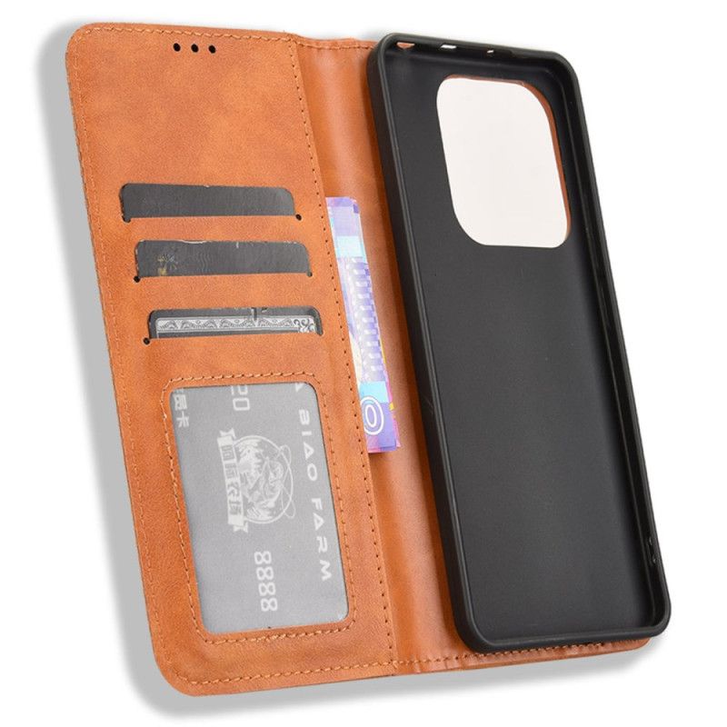 Flip Kotelot Do Xiaomi Redmi Note 14 5g Ramka W Stylu Vintage