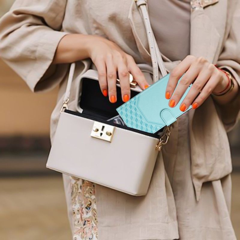 Skórzany Futerał Xiaomi Redmi Note 14 5g Etui Na Telefon Wzór Plastra Miodu Z Funkcją Rfid