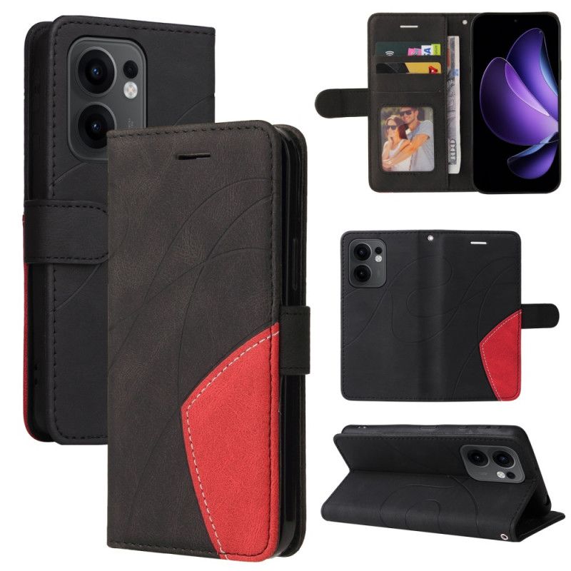 Etui Folio Do Oppo Reno 13f 4g / 5g / 13 Fs 5g Dwukolorowe Faliste Linie