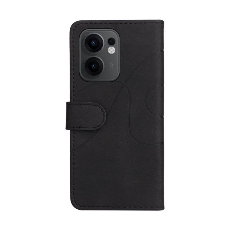 Etui Folio Do Oppo Reno 13f 4g / 5g / 13 Fs 5g Dwukolorowe Faliste Linie