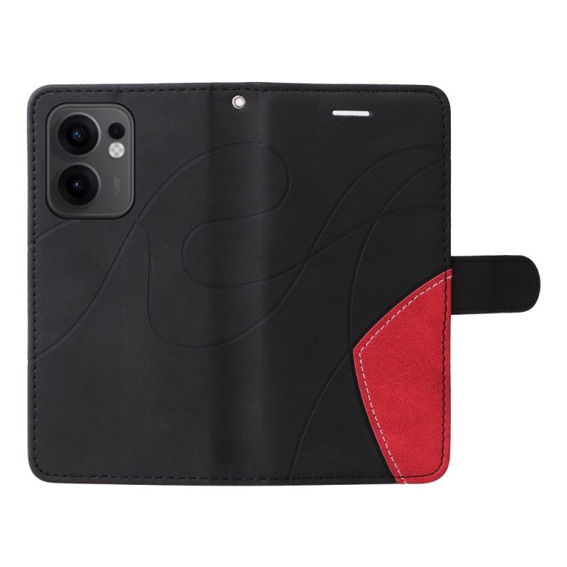 Etui Folio Do Oppo Reno 13f 4g / 5g / 13 Fs 5g Dwukolorowe Faliste Linie