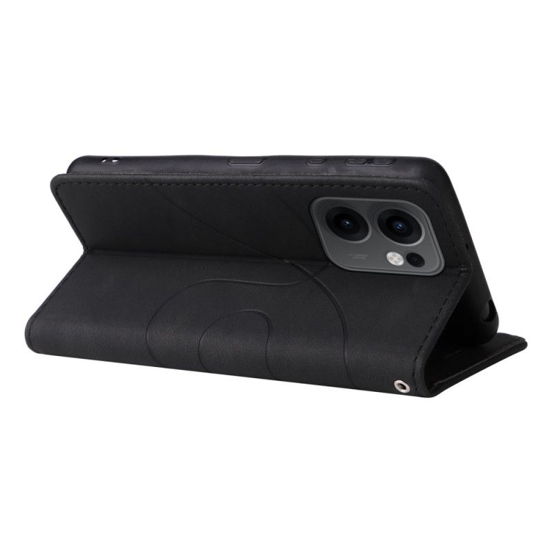 Etui Folio Do Oppo Reno 13f 4g / 5g / 13 Fs 5g Dwukolorowe Faliste Linie