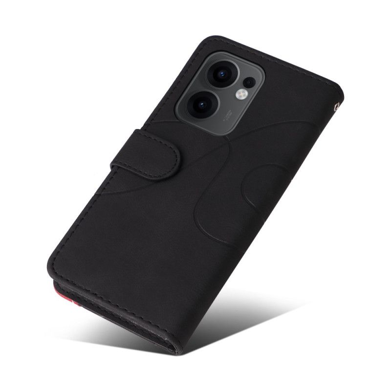 Etui Folio Do Oppo Reno 13f 4g / 5g / 13 Fs 5g Dwukolorowe Faliste Linie