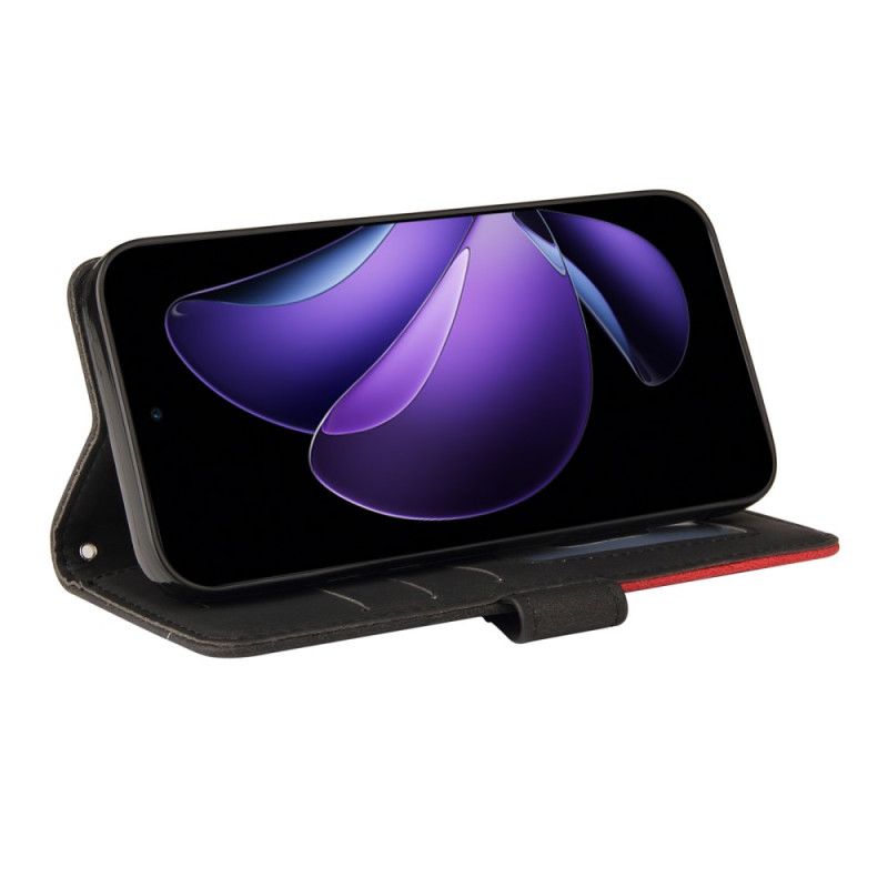 Etui Folio Do Oppo Reno 13f 4g / 5g / 13 Fs 5g Dwukolorowe Faliste Linie